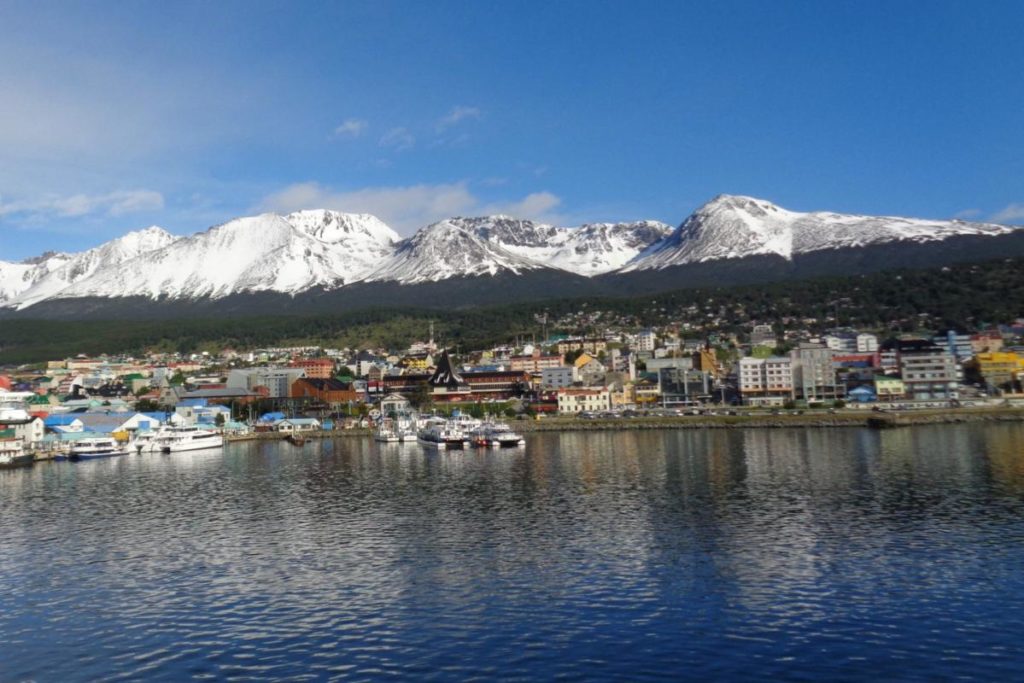 View of Ushuaia Argentina from Antarctica