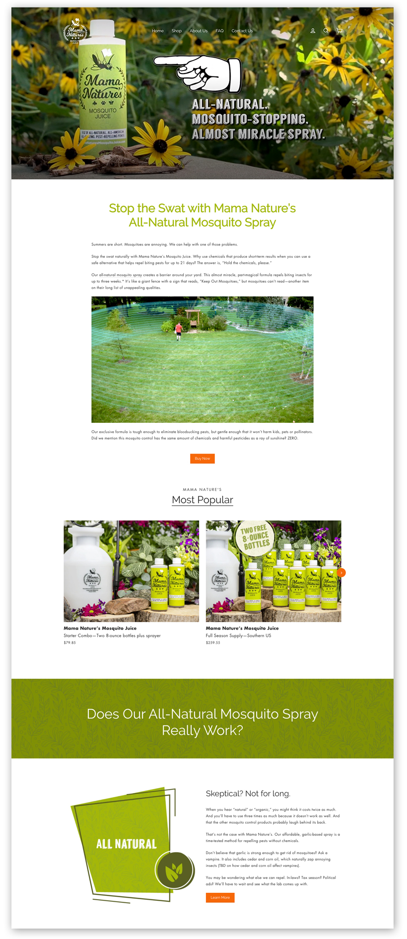 Mama Nature's Mosquito Juice Homepage