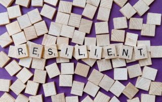 Resilient Spelled in Scrabble Letters
