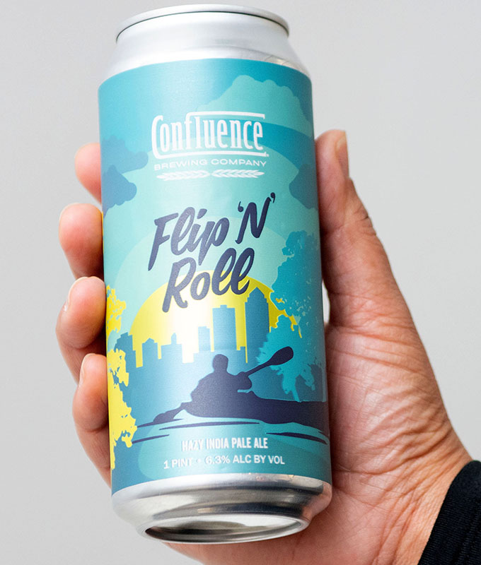 Confluence Brewing Company Flip 'N' Roll Beer Can