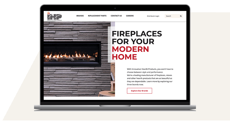 IHP website on laptop